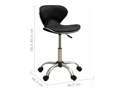 Silla de oficina de cuero sintético negra