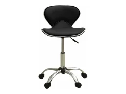 Silla de oficina de cuero sintético negra