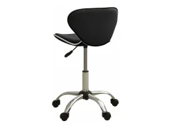 Silla de oficina de cuero sintético negra