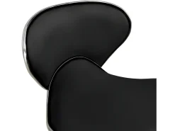 Silla de oficina de cuero sintético negra