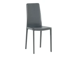 Silla de piel sintética gris oscuro con estructura de metal revestido 41x42xh.95 cm 4 uds