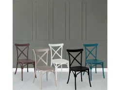 Silla de plástico beige sprint polipropileno apilable