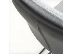 Silla de polipiel / tela gris claro Patas de acero negro