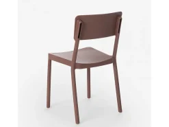 Silla de polipropileno de diseño moderno para cocina, bar, restaurante, jardín Liner - Marrón