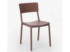 Silla de polipropileno de diseño moderno para cocina, bar, restaurante, jardín Liner - Marrón