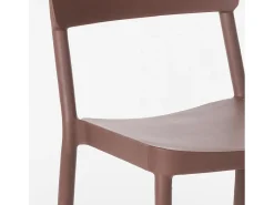 Silla de polipropileno de diseño moderno para cocina, bar, restaurante, jardín Liner - Marrón