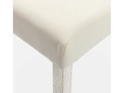 Silla de tela con patas de madera, set de 4 crudo