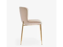 Silla de tela de diseño para salón-comedor con patas doradas Virin - Beige