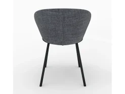 Silla de tela gris y patas de metal negro - Angèle