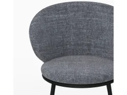 Silla de tela gris y patas de metal negro - Angèle