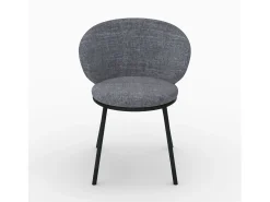 Silla de tela gris y patas de metal negro - Angèle