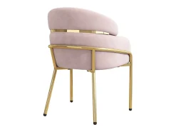 Silla de terciopelo - Patas de metal - Rosa