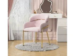 Silla de terciopelo - Patas de metal - Rosa