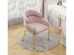 Silla de terciopelo - Patas de metal - Rosa