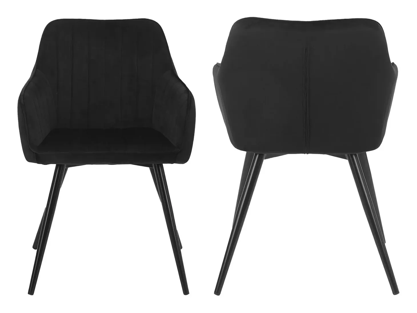 Silla de terciopelo negro BERTILLE - HAPPY GARDEN