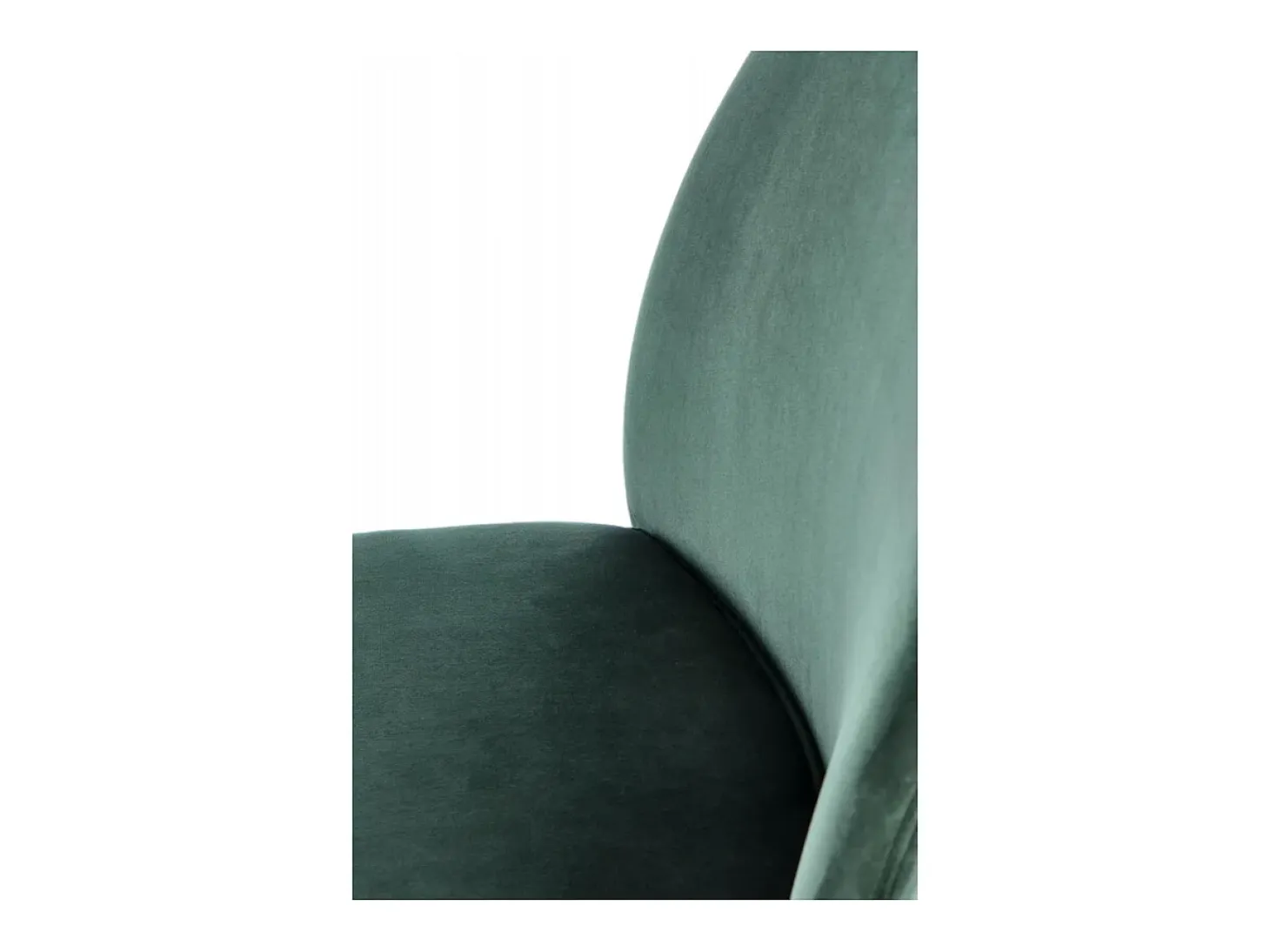 Silla de terciopelo verde con finas patas de metal negro MEET