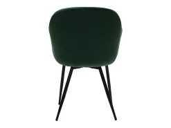Silla diseño de terciopelo verde y patas de metal negro MILLY