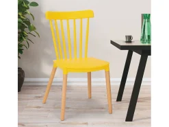 Silla diseño moderno madera polipropileno restaurante bar cocina Praecisura - Amarillo