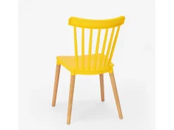 Silla diseño moderno madera polipropileno restaurante bar cocina Praecisura - Amarillo