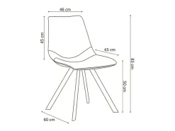 Silla EMET PU Gris oscuro, dimensiones H83 x L46 x P60 cm, ideal para tu cocina o comedor.