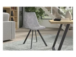 Silla EMET PU Gris oscuro, dimensiones H83 x L46 x P60 cm, ideal para tu cocina o comedor.