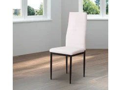 Silla Emiset acolchado polipiel blanco 97x44x49 cm