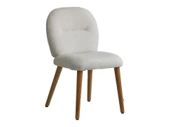 Silla en blanco tela bouclé Kanoa (lote de 2)