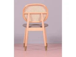 Silla en madera de haya y ratán natural con cojín de algodón - Marsh - Haya natural