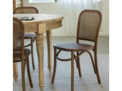 Silla en olmo oscuro y rejilla Luzian (lote de 2)