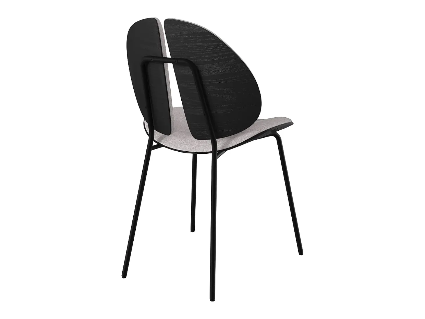 Silla en tela gris y madera negra - Coccinelle