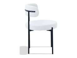 Silla en Terciopelo de Peluche - Lennin - Blanco