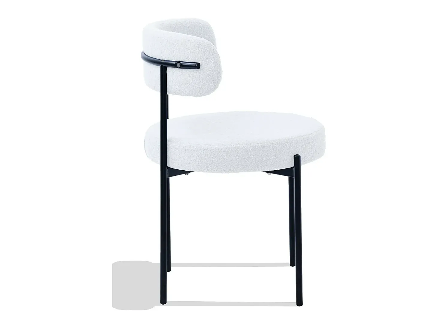 Silla en Terciopelo de Peluche - Lennin - Blanco