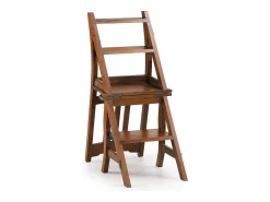 Silla escalera Kingo de madera maciza de caoba