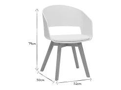 Silla escandinava blanca y de madera clara PRISMA