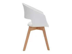 Silla escandinava blanca y de madera clara PRISMA