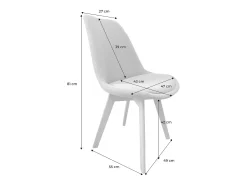 Silla escandinava de madera de haya y pana fina, set de 4 negro