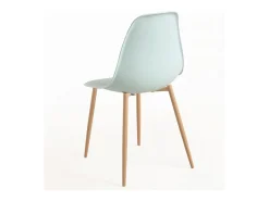 Silla escandinava Kerry azul cielo y natural - Juego de 2