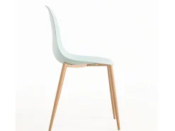 Silla escandinava Kerry azul cielo y natural - Juego de 2