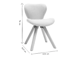 Silla escandinava tejido gris patas madera clara ANYA