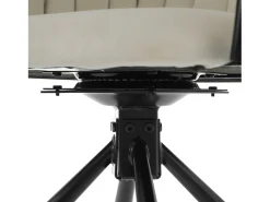 Silla giratoria con patas de metal negro - Tejido de terciopelo - Beige