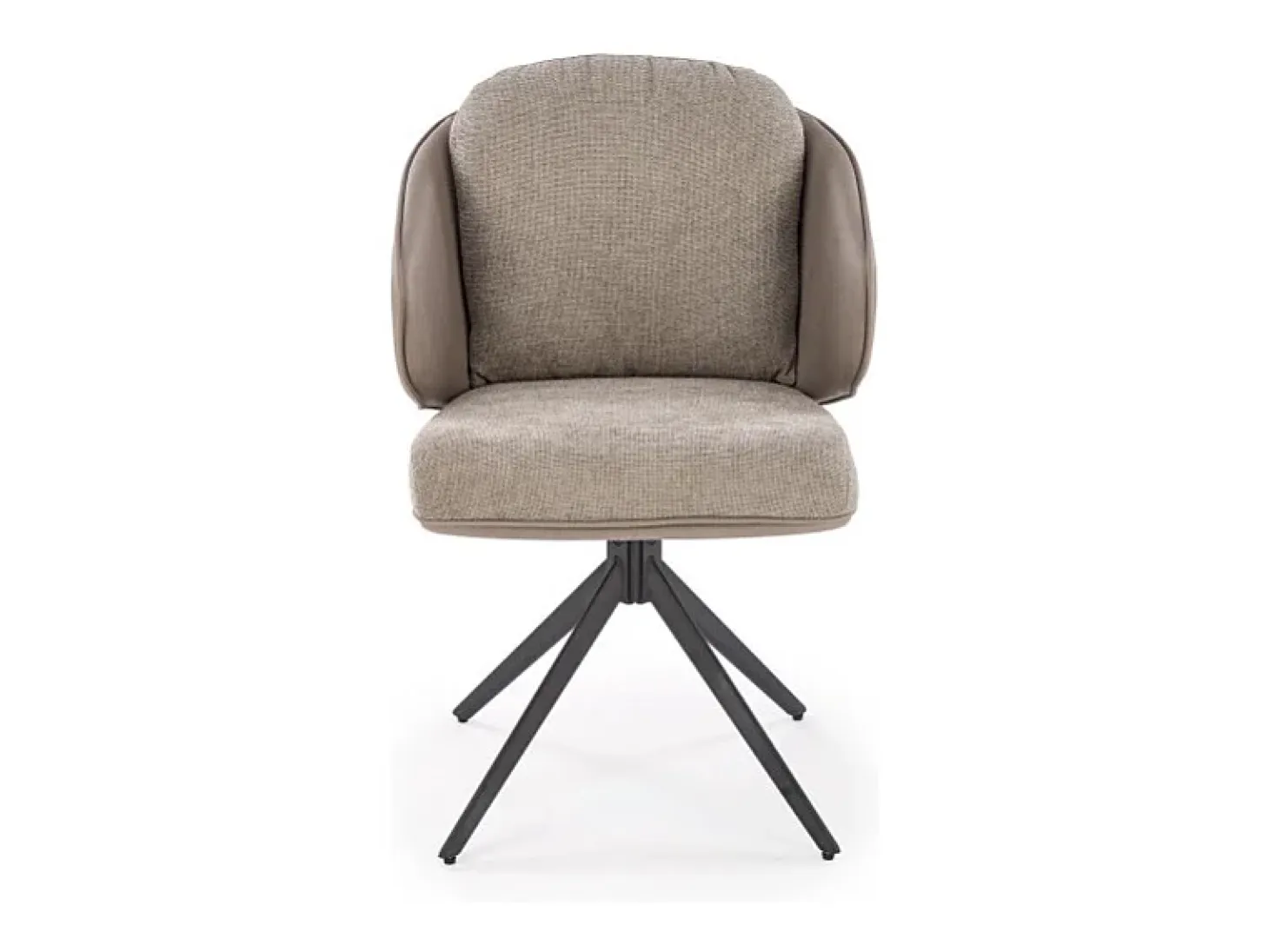 Silla giratoria de diseño en ecopiel y tejido gris Acoro
