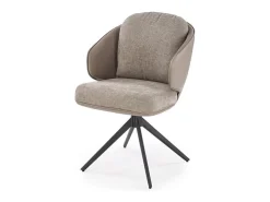 Silla giratoria de diseño en ecopiel y tejido gris Acoro