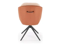 Silla giratoria de diseño en ecopiel marrón y tejido Acoro beige