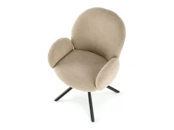 Silla giratoria de diseño Stuart beige con reposabrazos