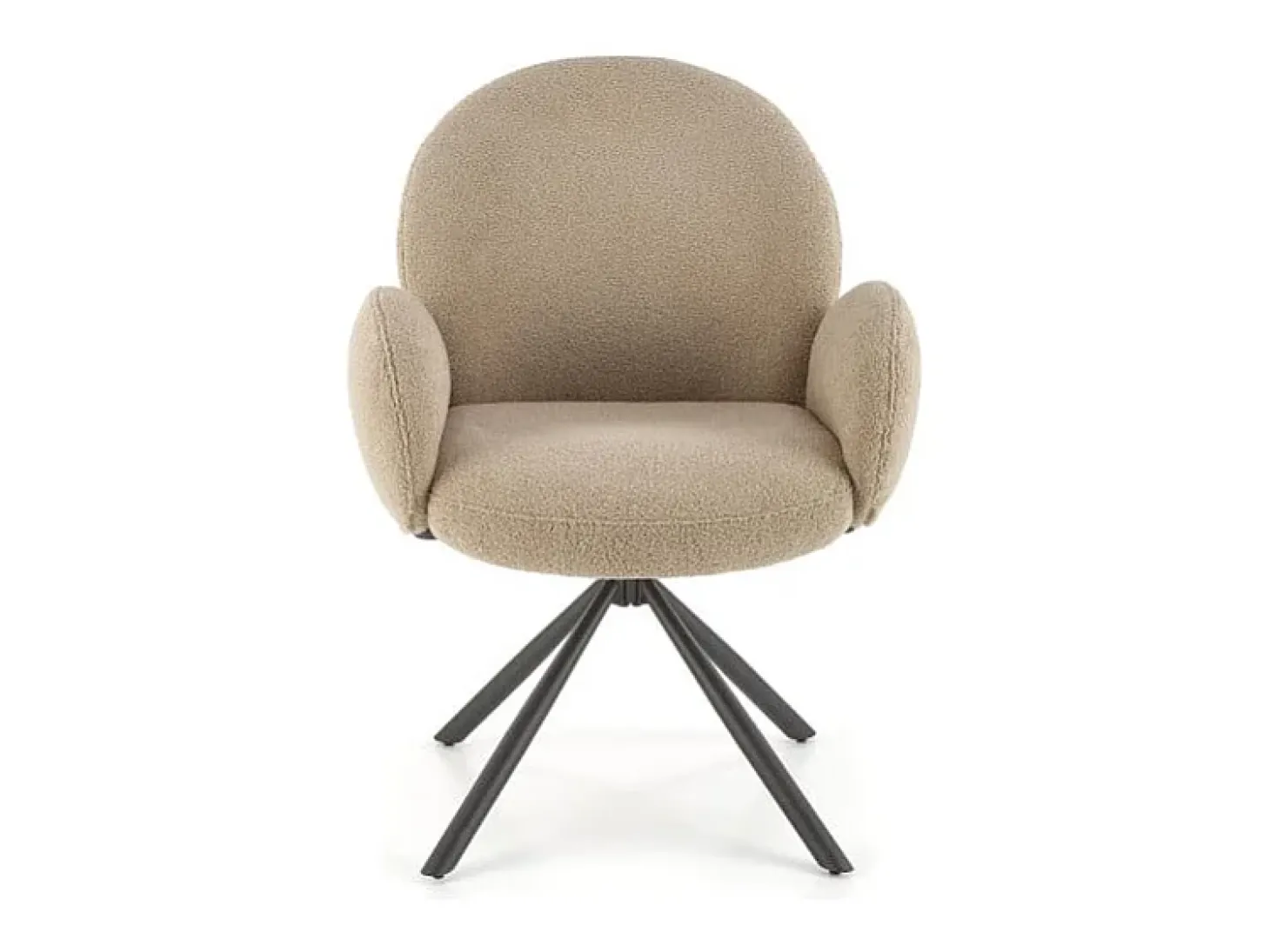 Silla giratoria de diseño Stuart beige con reposabrazos
