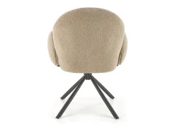 Silla giratoria de diseño Stuart beige con reposabrazos