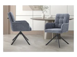 Silla giratoria de tela colección PLUMO color gris oscuro