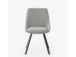 Silla giratoria de tela para salón-comedor de diseño moderno Navya - Gris claro