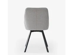 Silla giratoria de tela para salón-comedor de diseño moderno Navya - Gris claro