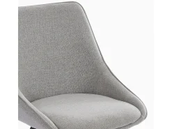 Silla giratoria de tela para salón-comedor de diseño moderno Navya - Gris claro